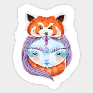 Huriyah & Red Panda T-Shirt Sticker